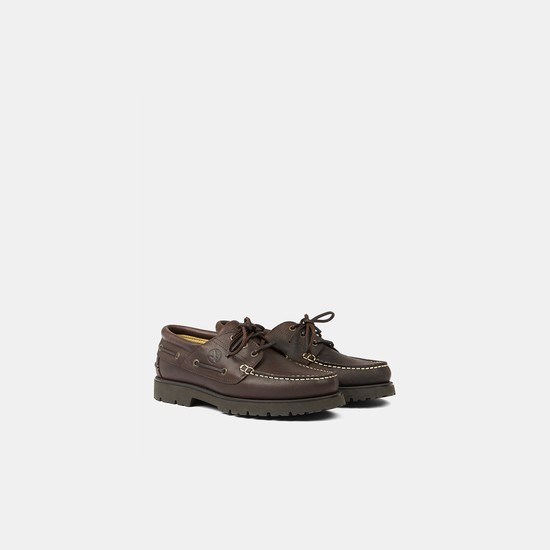 Aigle The Timeless Lugged Lace-up Boat Shoes Men Khaki ZA-28975